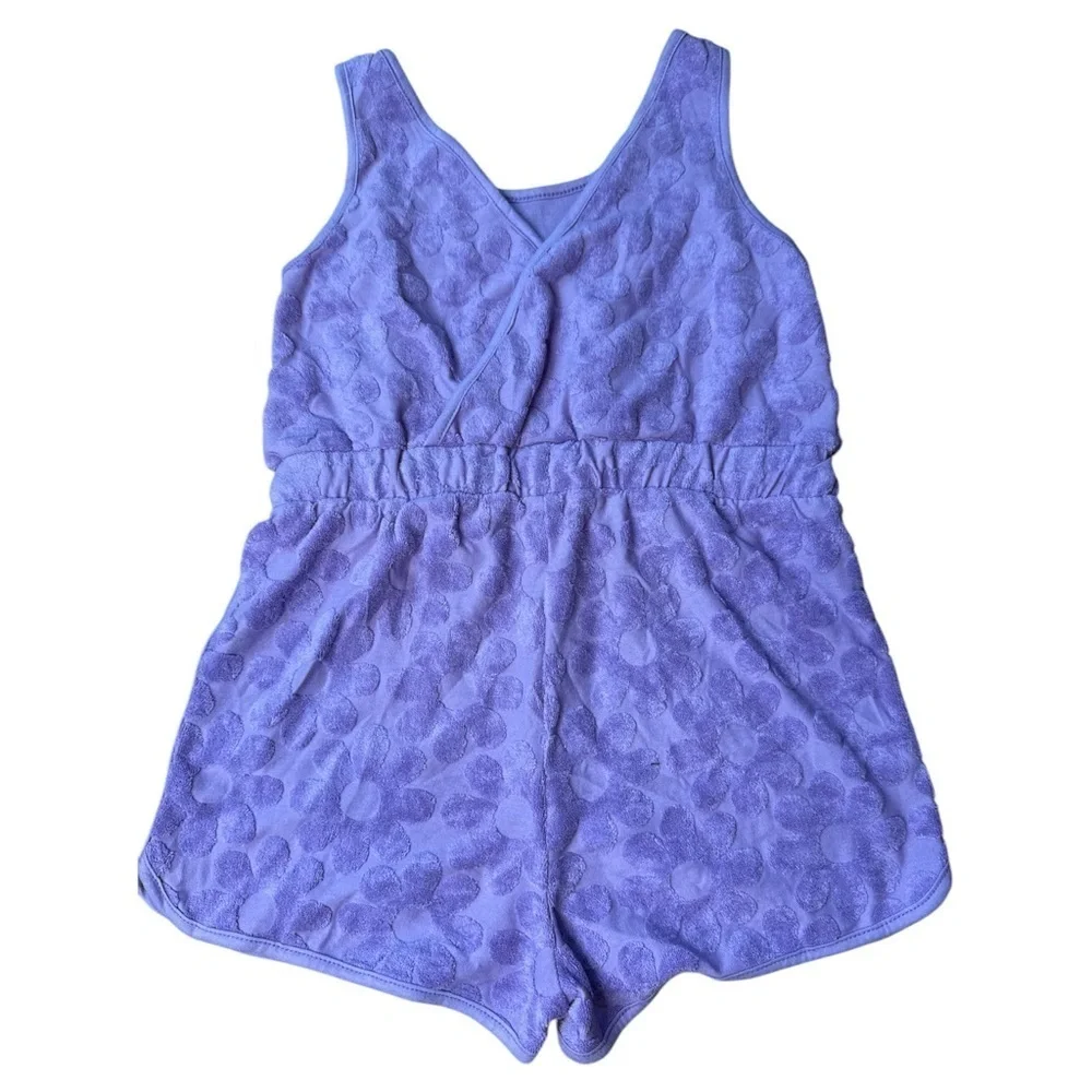Cotton on kids size 8 Purple Floral Textured Romper